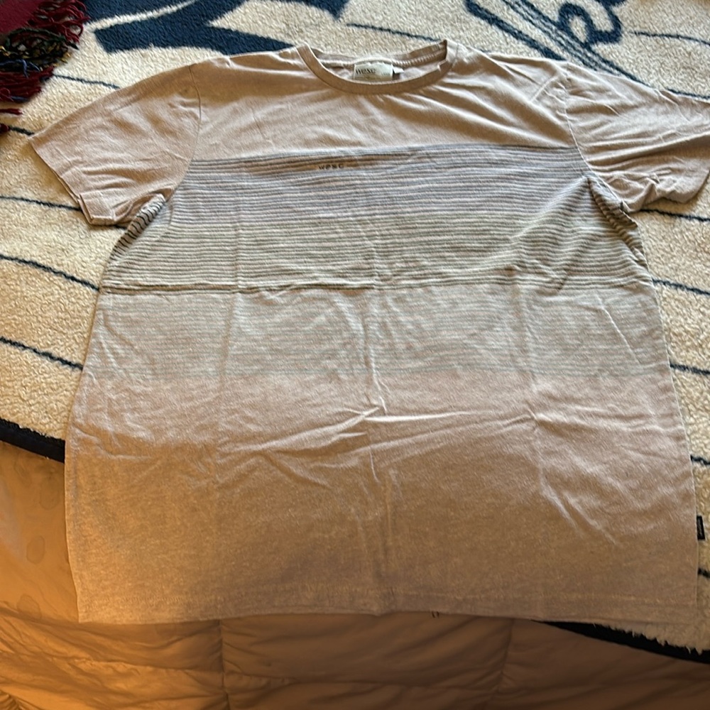 WESC t shirt gray with all around graphic size large